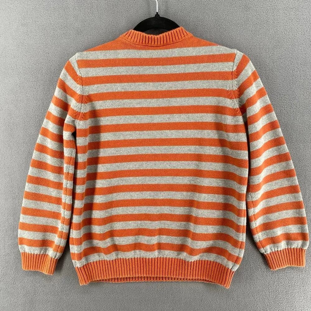 Gymboree Crew Neck‎ Fox Striped Sweater Kids 12 Orange Pullover Cotton Whimsy